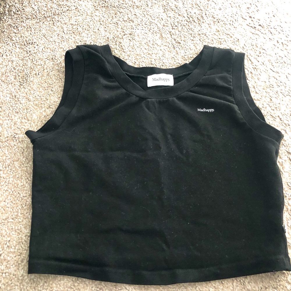 Limited edition black madhappy cropped tank top. Only worn once!!